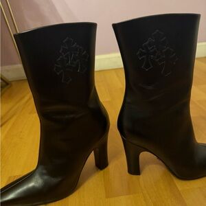 Chrome Hearts Black Combat Boots